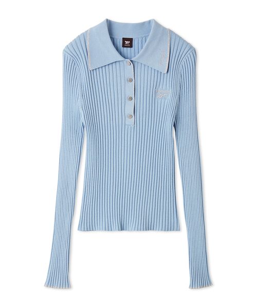 FRAYI. D 【Reebok× FRAY I. D】ラメリブポロカラーニット LBLU F FRAYI. D 【Reebok× FRAY I. D】ラメリブポロカラーニット LBLU F