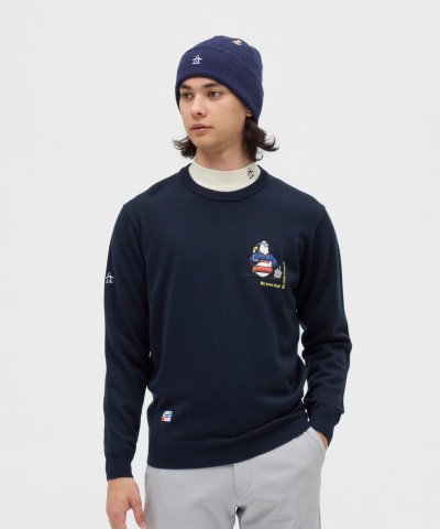 マンシングウェア Munsingwear アーカイブペンギンロゴ刺繍クルーネック