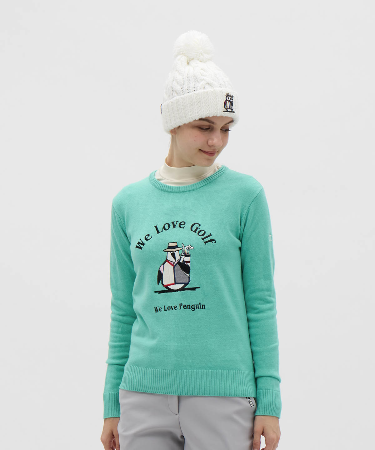 Munsingwear(ings) マンシングウェア Munsingwear アップリケアーカイブペンギンロゴクルー エメラルド 3L Munsingwear(ings) マンシングウェア Munsingwear アップリケアーカイブペンギンロゴクルー エメラルド 3L