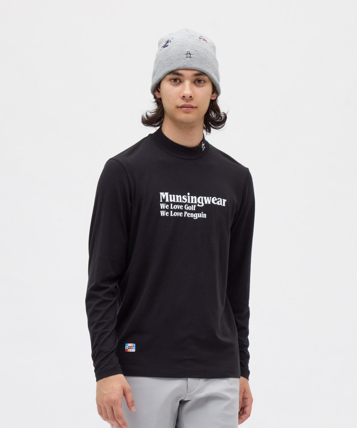 マンシングウェア Munsingwear 保温ストレッチロゴプリント長袖