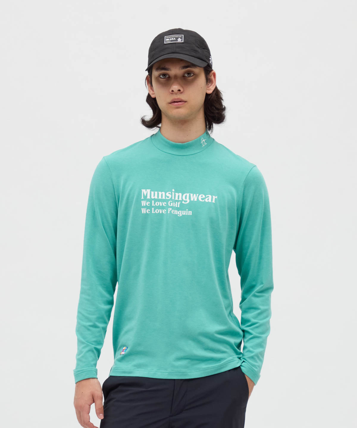 マンシングウェア Munsingwear 保温ストレッチロゴプリント長袖