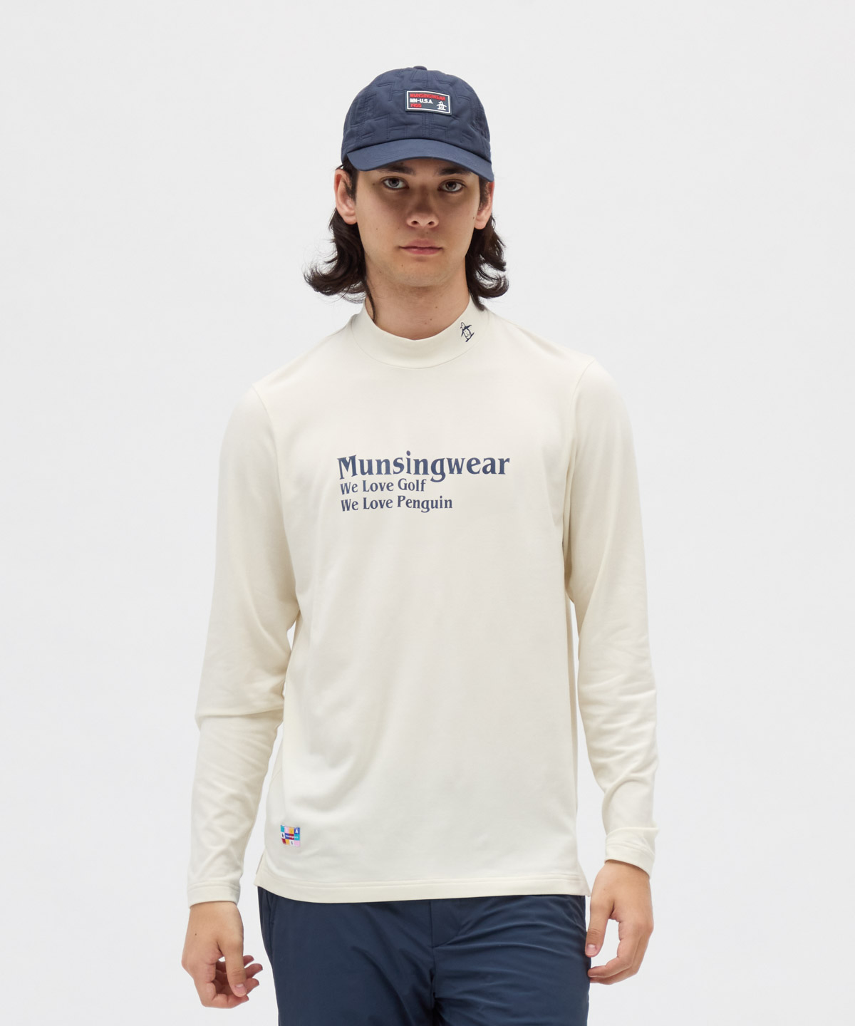 マンシングウェア Munsingwear 保温ストレッチロゴプリント長袖