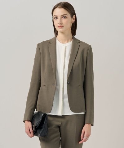 【UVカット・洗える】ウール2WAYストレッチ テーラードジャケット