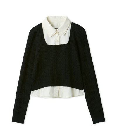 ダブルカラーレイヤードニット