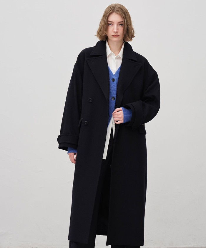 UNCRAVE ライトメルトン ロングチェスターコート ネイビー 1 UNCRAVE ライトメルトン ロングチェスターコート ネイビー 1