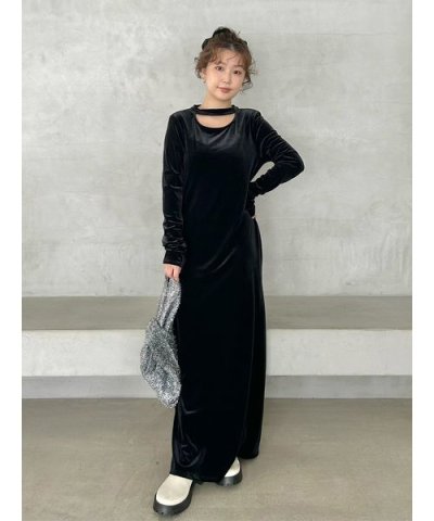 ベロアIラインワンピース