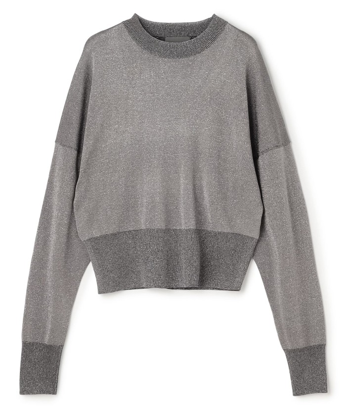 UNCRAVE 【手洗い可】ラメニット プルオーバー シルバーグレー F UNCRAVE 【手洗い可】ラメニット プルオーバー シルバーグレー F