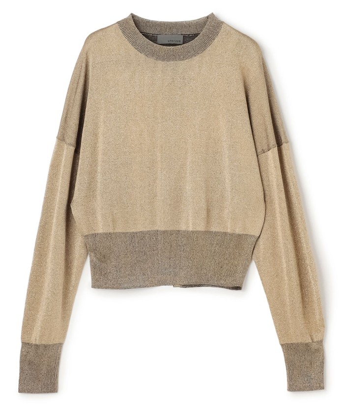 UNCRAVE 【手洗い可】ラメニット プルオーバー シャンパンゴールド F UNCRAVE 【手洗い可】ラメニット プルオーバー シャンパンゴールド F