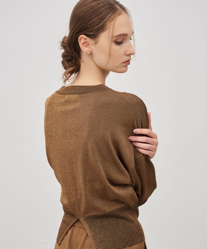 UNCRAVE 【手洗い可】ラメニット プルオーバー ブロンズ F UNCRAVE 【手洗い可】ラメニット プルオーバー ブロンズ F