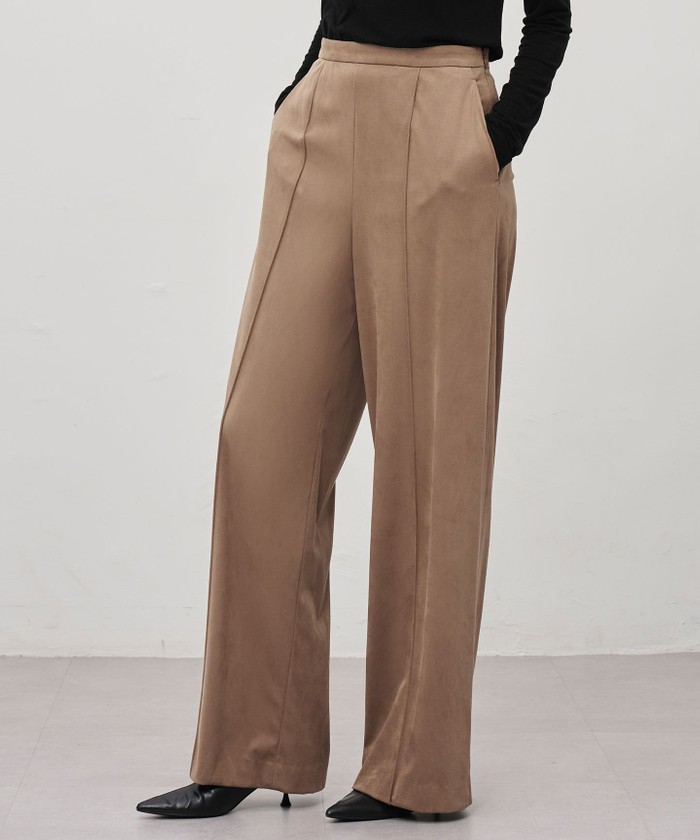 UNCRAVE 【手洗い可】スウェード ストレートパンツ トープ 0