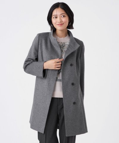 カシミヤ混メルトンウールコート