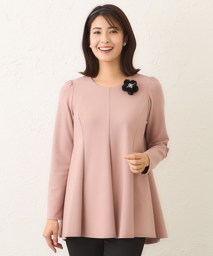 TO BE CHIC トップス　ピンク セール】 【L】ビジュー ロゴカットソー （その他トップス）｜TO BE