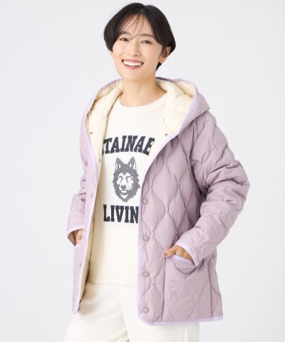 【L】【カタログ掲載】【ウォッシャブル】フーデッドキルティングダウンジャケット