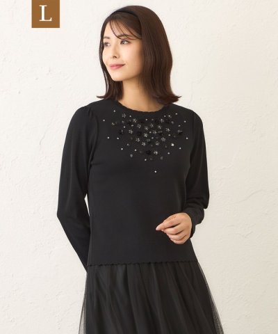 【L】フロントビジュー ニット