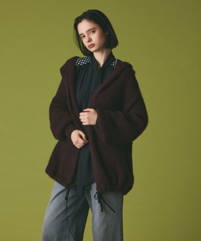 ストールアルパカカーディガン