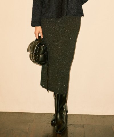 【カタログ掲載・洗える】スパンコールストレッチ スカート