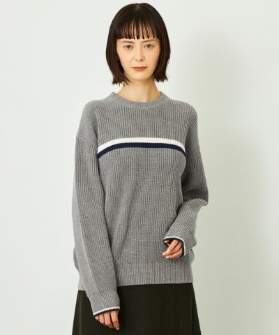 GREY LABEL ローゲージラインニット