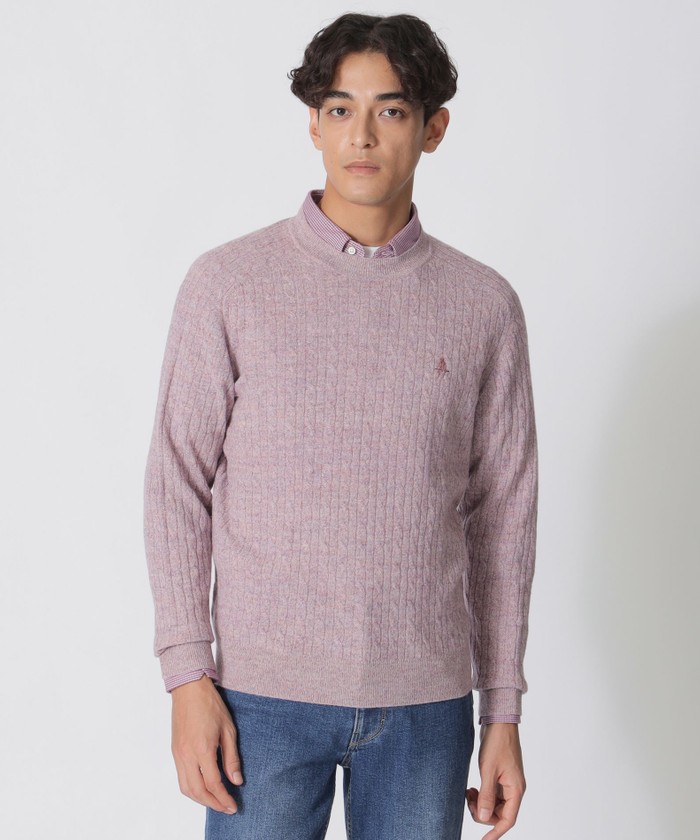 レア　1980s HOMME 麻ニットセーター メランジケーブルクルーネックセーター(508498594)｜HANKYU MEN'S