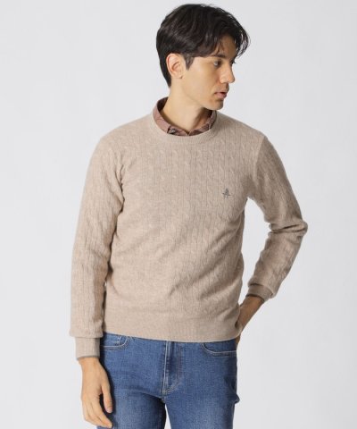 【WEB・一部店舗限定】ミニケーブル柄クルーネックセーター