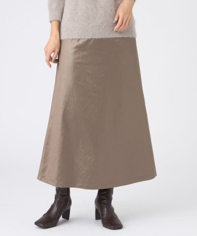 【カタログ掲載】【マシンウォッシャブル】レザーライクサテンストレッチスカート