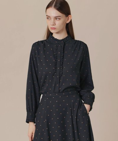 Ｍドットプリントブラウス