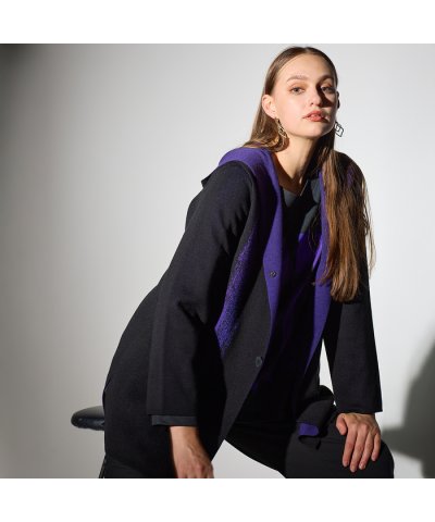 リリアンビューティ Liliane Burty 【L～4L】フード付きニットジャ