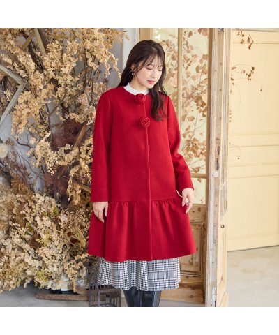 ローズティアラ RoseTiara 【コサージュ付】フレア切替コート