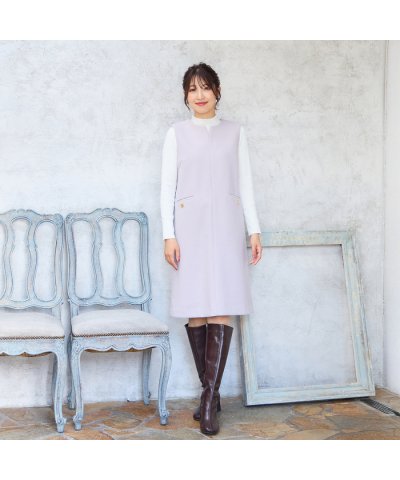 ローズティアラ RoseTiara 【Set】リブニット×ジャンパースカート