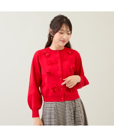 リボンニットカーディガン