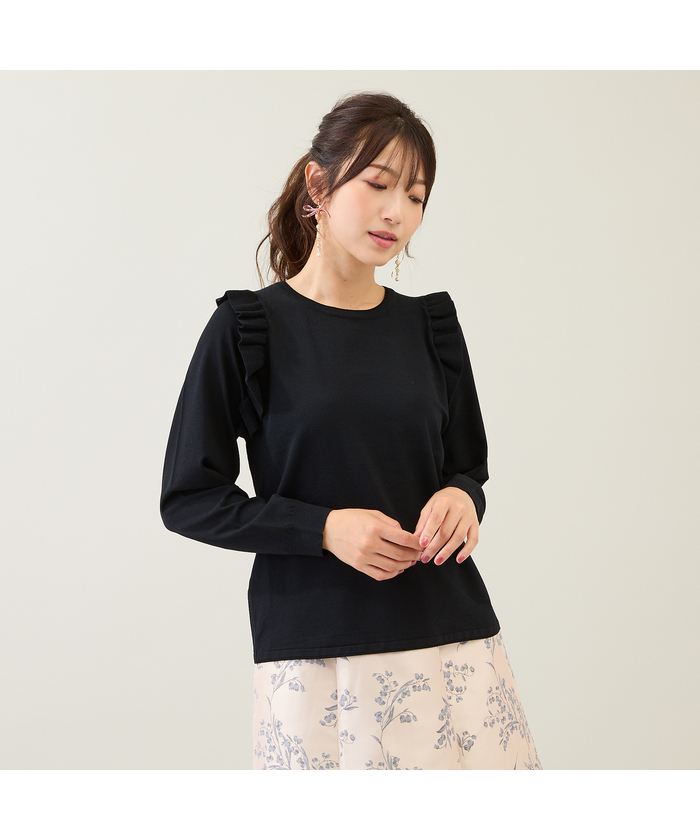 エフデ　マーリエパーエフデ　大きいサイズ　新品タグ付き　ニット　ローズティアラ ローズティアラ RoseTiara フリルニットプルオーバー(508621963)｜阪急