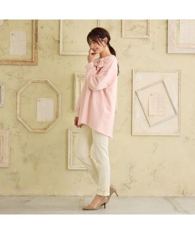 【伸縮性◎/ストレッチ発熱】裾リボンレギンスパンツ