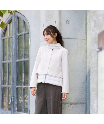 ローズティアラ RoseTiara リボンカラードッキングショートコート