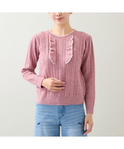 ローズティアラ RoseTiara フリルラメニットプルオーバー