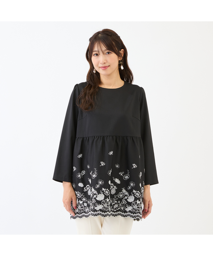 Rose Tiara ローズティアラ 刺繍チュニック ラージサイズ46 Rose Tiara