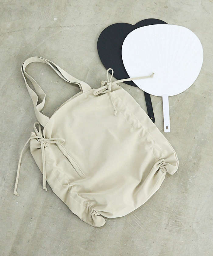 LOWELLThings SOEUR/シャーリングトート/A4/推し活/うちわもすっぽり ベージュ F