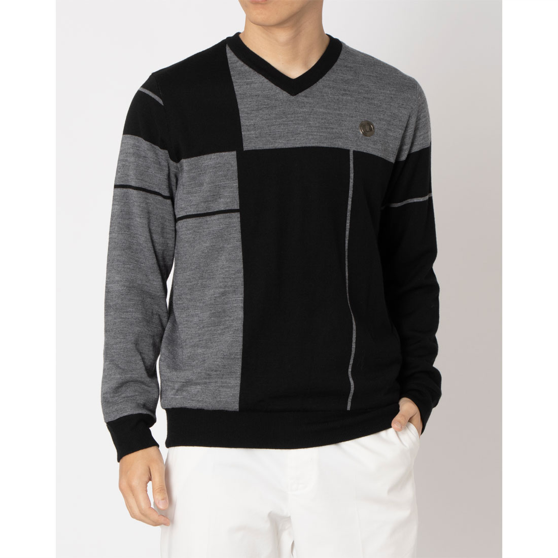 LANVINSPORT ランバン スポール LANVIN SPORT リバーシブルセーター【防風】 ブラック 40 LANVINSPORT ランバン スポール LANVIN SPORT リバーシブルセーター【防風】 ブラック 40