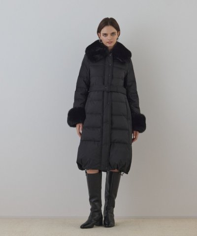 ファーカラーロングダウン