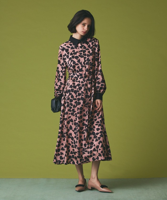 GRACECONTINENTAL ハートクレリックドレス ピンク 38 GRACECONTINENTAL ハートクレリックドレス ピンク 38