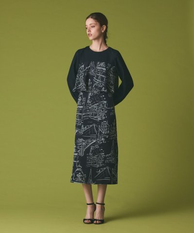 プリントコンビドレス