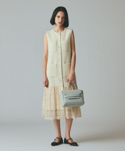 チュールコンビツイードワンピース