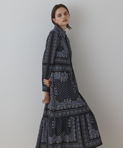 バンダナプリントシャツワンピース