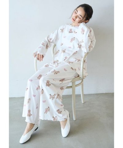 プードル柄ロングパンツ