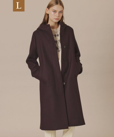 【L】【CHRYSTON/クリストン】ウールダブルクロスメルトンフーデッドコート