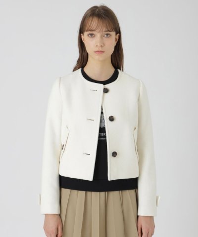 ファインダブルビーバーノーカラージャケット