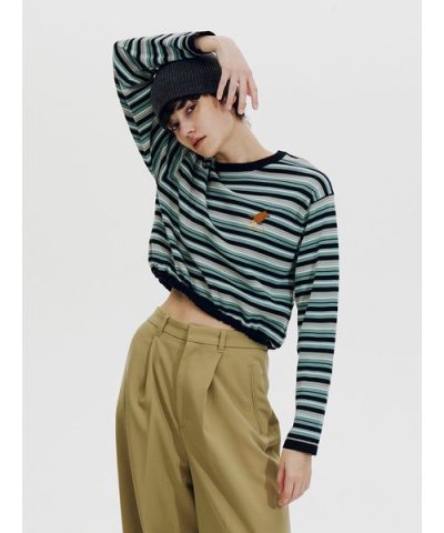 【Global warming】ボーダーニットトップス