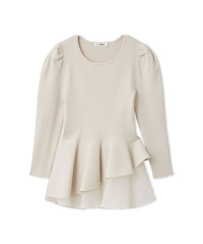 ペプラムアシメニットプルオーバー