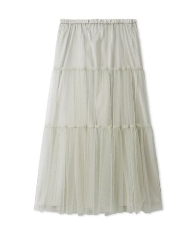 ティアードチュールラインストーンスカート