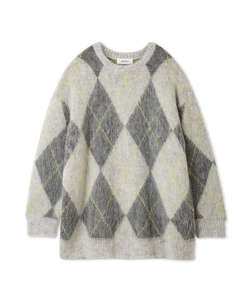 アルパカ混アーガイルミニニットワンピース(508628041)｜阪急百貨店