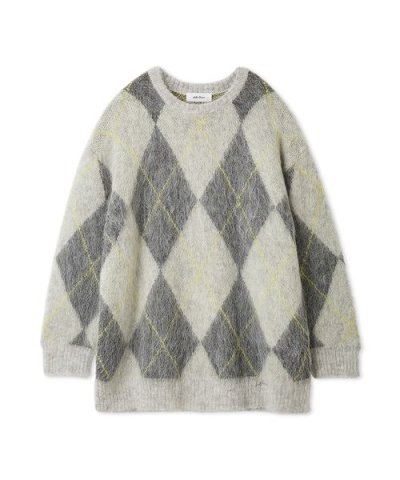 アルパカ混アーガイルミニニットワンピース