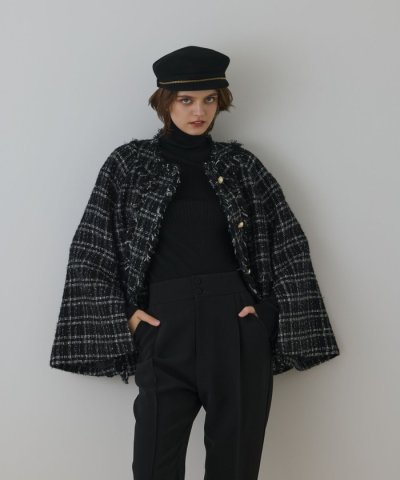 フレアスリーブツイードジャケット